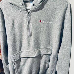 Champion Men's Half Zip Up Reverse Weave XL in Gray Boxy Anorak